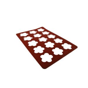 Silicone chocolate cutter mold with various shapes for creating custom chocolate designs.