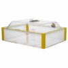 A large acrylic mixer tray with compartments, designed for organizing cosmetics or small items.