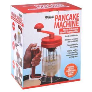 Pan cake machine with a griddle surface and adjustable temperature settings for cooking pancakes.