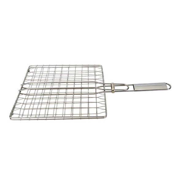 15X12 stainless steel barbecue grill with convenient handle.