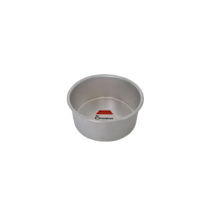 Aluminium round mould, 6 inches in size, ideal for baking small round cakes and desserts.