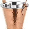 Small copper serving bucket, ideal for beverages or storage.