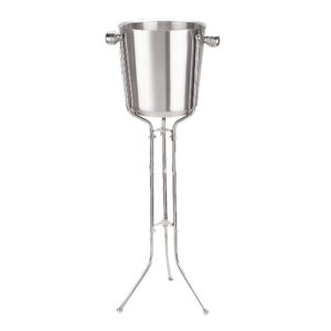 Ice bucket with stand wine cooler, elegant and functional for keeping beverages chilled.