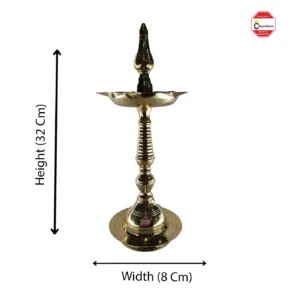 Traditional Kerala brass oil lamp (clear and concise)