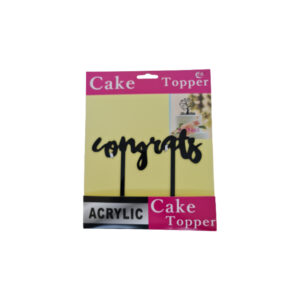 Congras cake topper in stylish script for celebratory cakes.