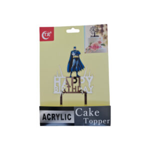 Colorful 'Birthday' cake topper with festive design.