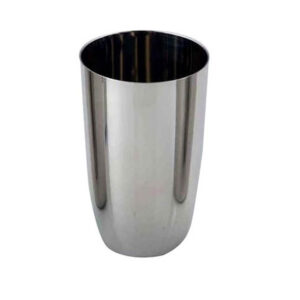 A stainless steel water tumbler, sleek and durable, ideal for hydration.