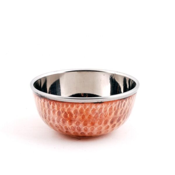 Set of copper and steel bowls (katori), perfect for serving.