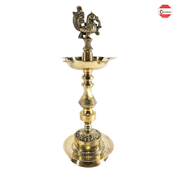 Ornate oil lamp from Kerala (clearest and most concise)