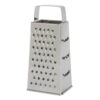 Stainless steel 4-in-1 grater and slicer, versatile kitchen tool.