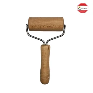 Wood pizza roller for dough shaping-Chandran-Steels