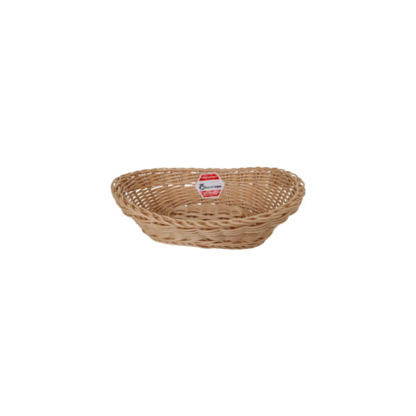 Medium oval bread basket made from durable PC material, featuring an elegant design for serving bread and baked goods. Lightweight, easy to clean, and ideal for various table settings.