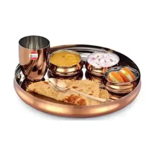 Stainless Steel Rose Gold Thali Set | Chandran Steels