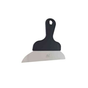 6-inch stainless steel dough scraper with a flat, wide blade.