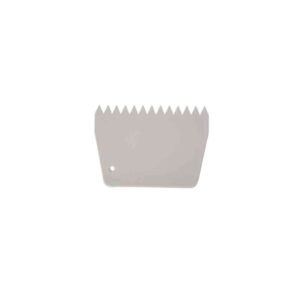 Plastic cutter scraper with a dual-function design, featuring a cutting edge on one side and a flat scraping blade on the other.