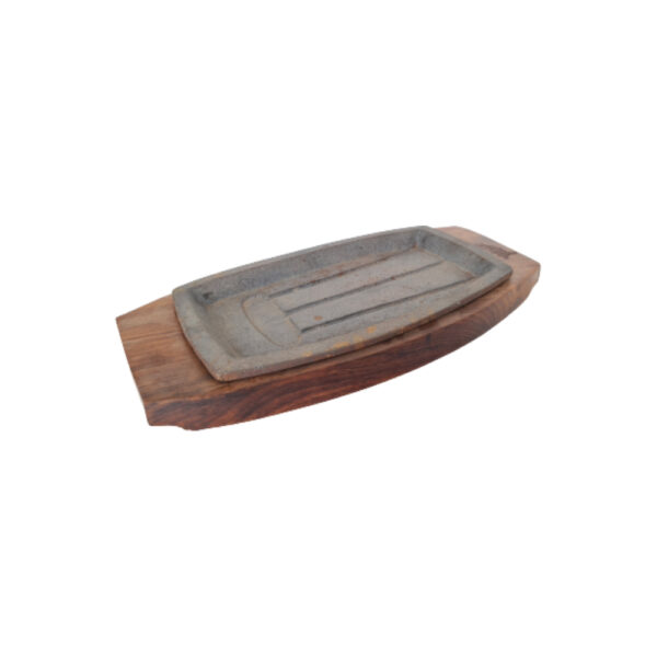 Wooden Sizzler Plate - Ideal for serving hot sizzling dishes.