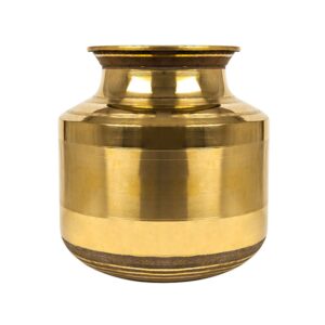 A traditional brass Theksha, used for religious rituals and ceremonies.