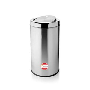 Stainless steel swing dustbin, modern design with a sleek and functional swing lid.