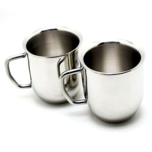 A double-layer stainless steel cup, sleek and modern in design.