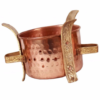 Medium-sized copper brass sigri food warmer, traditional Indian cooking appliance.