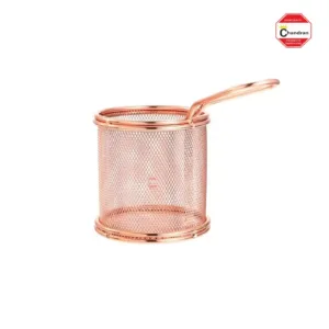 SS Copper Round French Fry Basket